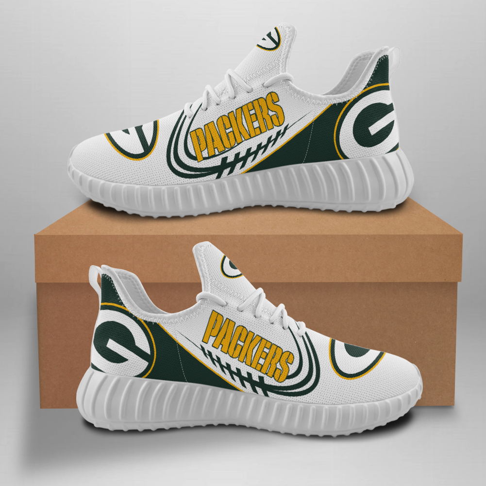 Men's Green Bay Packers Mesh Knit Sneakers/Shoes 007 Men's Green Bay Packers Mesh Knit Sneakers/Shoes 007
